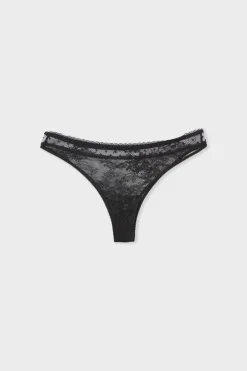 ETAM Tanga Brasileño|Tanga con bordado NEGRO