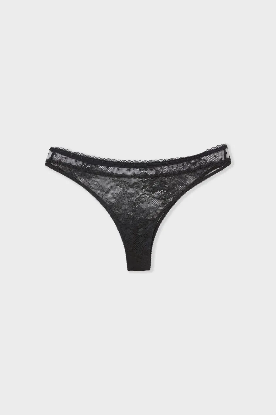 ETAM Tanga Brasileño|Tanga con bordado NEGRO