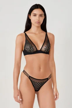 ETAM Tanga Brasileño|Tanga con bordado NEGRO