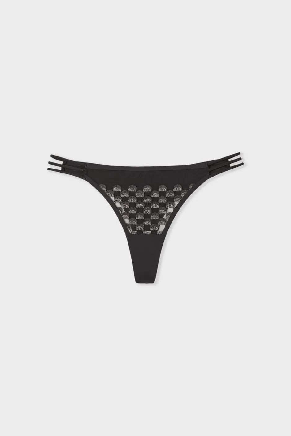 ETAM Tanga Brasileño|Tanga con bordado NEGRO