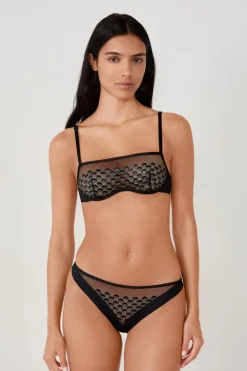 ETAM Tanga|Tanga con bordado NEGRO