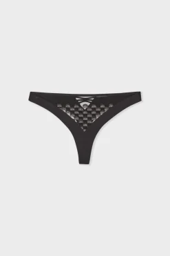 ETAM Tanga|Tanga con bordado NEGRO