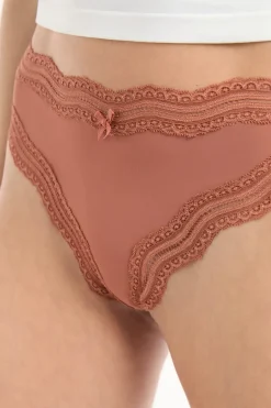 ETAM Tanga Brasileño|Braguitas Party|Tanga con bordes de encaje de microfibra arena