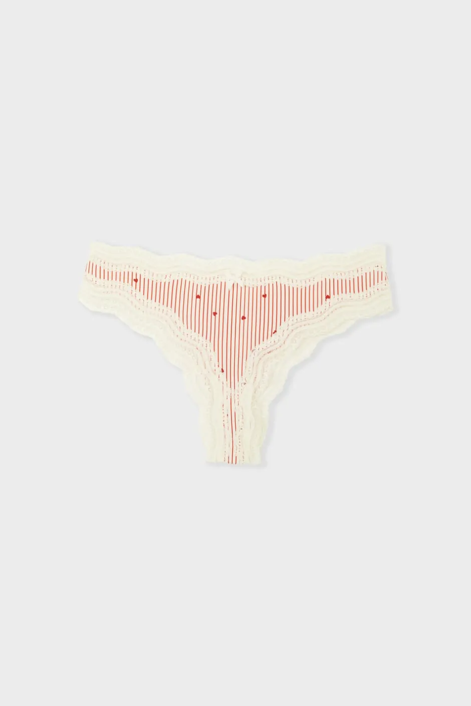 ETAM Tanga Brasileño|Braguitas Party|Tanga con bordes de encaje de microfibra IMP FD BLANCO
