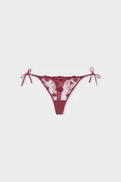 ETAM Braguitas Sexy|Tanga|Tanga con lazada de tul bordado GRENADINE