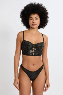 ETAM Tanga Brasileño|Tanga con lentejuelas NEGRO