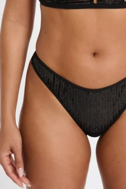 ETAM Tanga Brasileño|Tanga con lentejuelas NEGRO