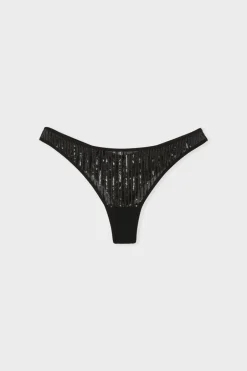 ETAM Tanga Brasileño|Tanga con lentejuelas NEGRO