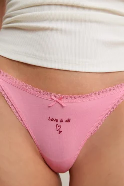 ETAM Braguitas Sexy|Tanga|Tanga de algodón ROSA