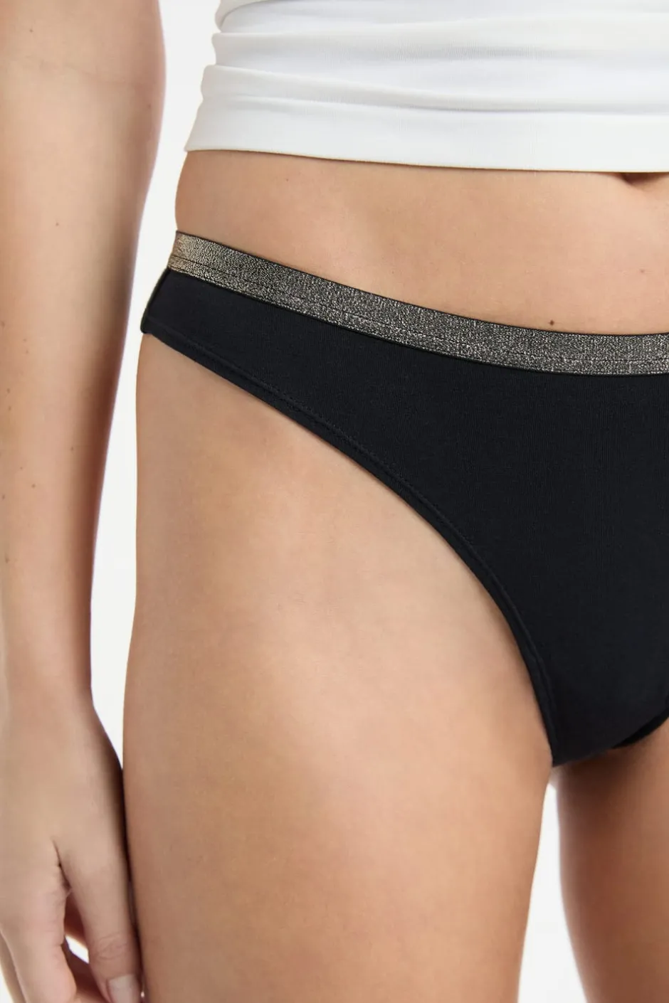ETAM Tanga|Braguitas Party|Tanga de algodón NEGRO