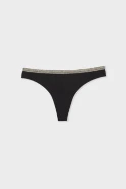 ETAM Tanga|Braguitas Party|Tanga de algodón NEGRO