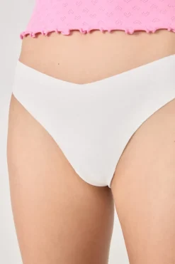 ETAM Tanga Brasileño|Braguitas Party|Tanga de algodón sin costuras BLANCO