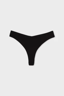 ETAM Tanga Brasileño|Braguitas Party|Tanga de algodón sin costuras NEGRO