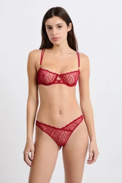 ETAM Tanga Brasileño|Novedades Braguitas|Tanga de bordado ROJO