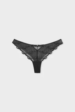 ETAM Tanga Brasileño|Tanga de bordado NEGRO