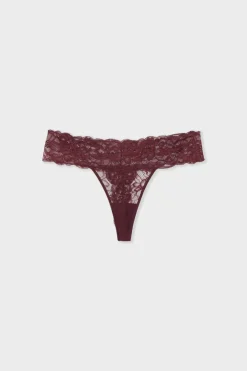 ETAM Braguitas Encaje|Tanga|Tanga de encaje MORADO