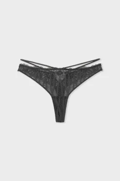 ETAM Braguitas Encaje|Tanga|Tanga de encaje NEGRO