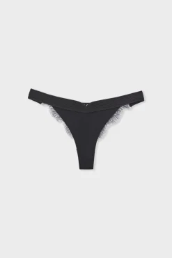 ETAM Tanga Brasileño|Braguitas Encaje|Tanga de encaje NEGRO