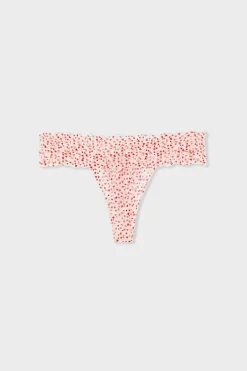 ETAM Tanga|Braguitas Encaje|Tanga de encaje ESTAMPADO