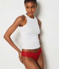 ETAM Tanga Brasileño|Braguitas Party|Tanga de encaje ROJO