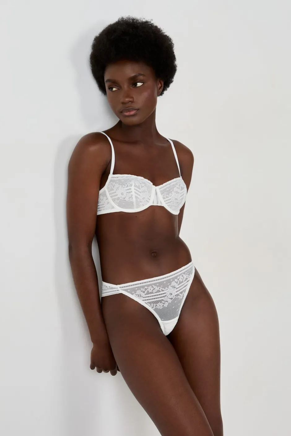 ETAM Braguitas Encaje|Tanga Brasileño|Tanga de encaje BEIGE