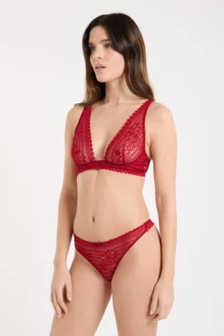 ETAM Braguitas Encaje|Tanga Brasileño|Tanga de encaje CARDINAL