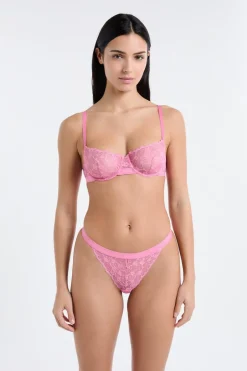 ETAM Braguitas Encaje|Tanga Brasileño|Tanga de encaje ROSA