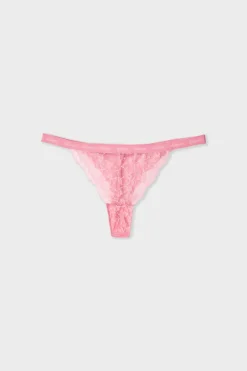 ETAM Braguitas Encaje|Tanga Brasileño|Tanga de encaje ROSA