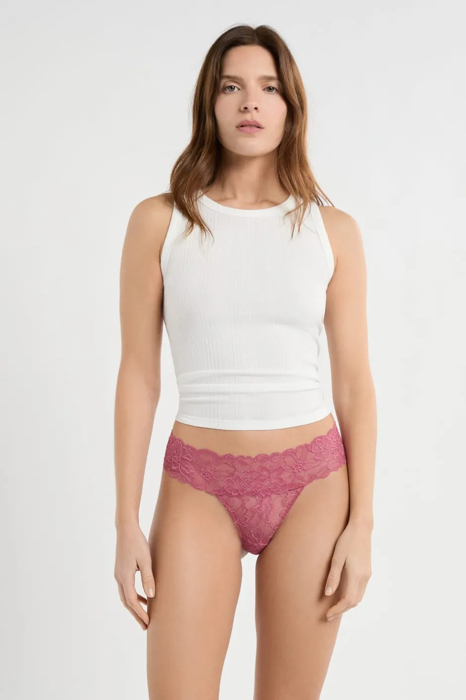 ETAM Braguitas Encaje|Tanga|Tanga de encaje BLUSH
