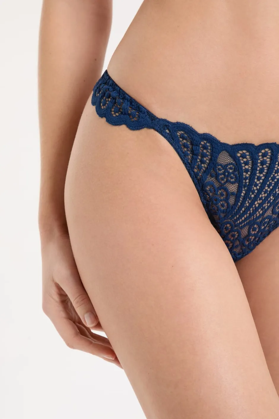 ETAM Braguitas Encaje|Tanga|Tanga de encaje marino