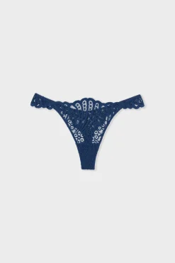 ETAM Braguitas Encaje|Tanga|Tanga de encaje marino