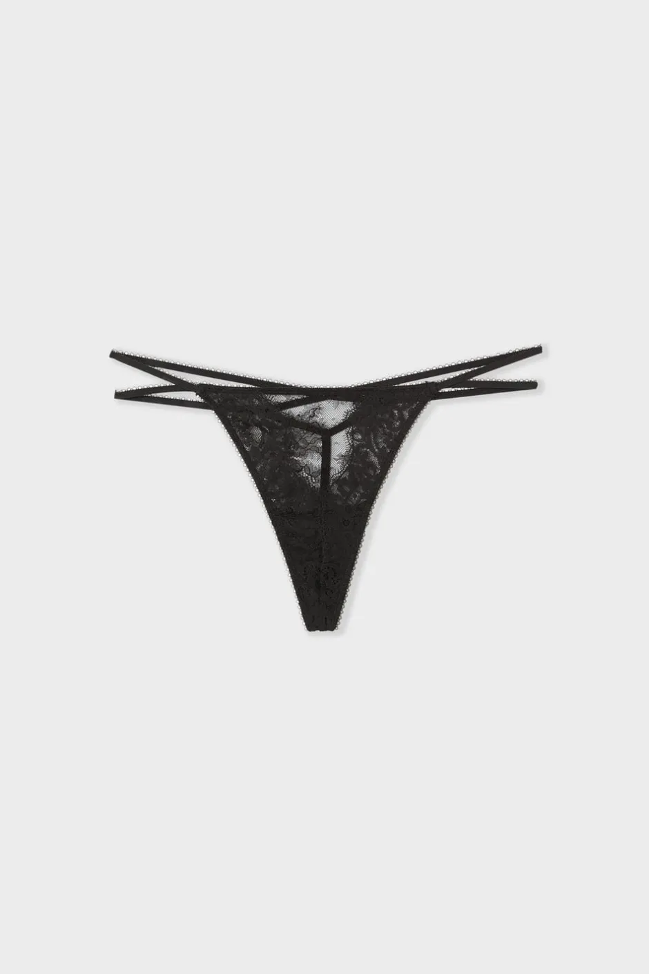 ETAM Braguitas Sexy|Braguitas Encaje|Tanga de encaje NEGRO