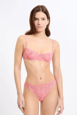 ETAM Tanga Brasileño|Braguitas Encaje|Tanga de encaje ROSA