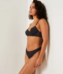 ETAM Tanga Brasileño|Braguitas Encaje|Tanga de encaje ANTRACITA