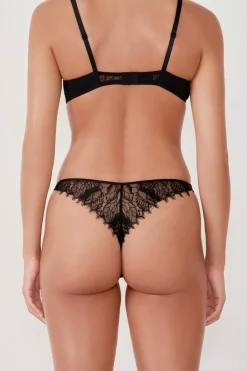 ETAM Tanga Brasileño|Braguitas Encaje|Tanga de encaje NEGRO