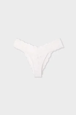 ETAM Braguitas Encaje|Tanga Brasileño|Tanga de encaje BLANCO