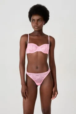 ETAM Braguitas Encaje|Tanga Brasileño|Tanga de encaje ROSA