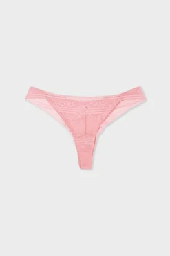 ETAM Braguitas Encaje|Tanga Brasileño|Tanga de encaje ROSA