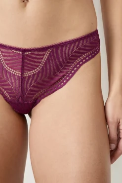 ETAM Braguitas Encaje|Tanga Brasileño|Tanga de encaje VIOLETA