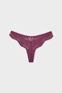 ETAM Braguitas Encaje|Tanga Brasileño|Tanga de encaje VIOLETA