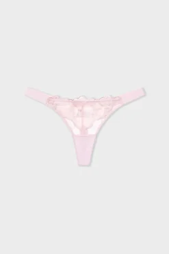 ETAM Tanga|Braguitas Encaje|Tanga de encaje ROSA CLARO