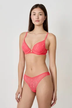 ETAM Braguitas Encaje|Tanga Brasileño|Tanga de encaje ROSA