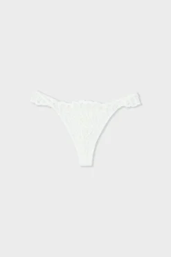 ETAM Tanga|Braguitas Encaje|Tanga de encaje crudo