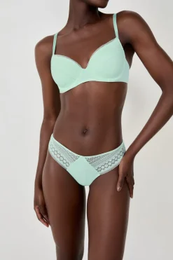 ETAM Braguitas Encaje|Tanga|Tanga de encaje VERDE PÁLIDO