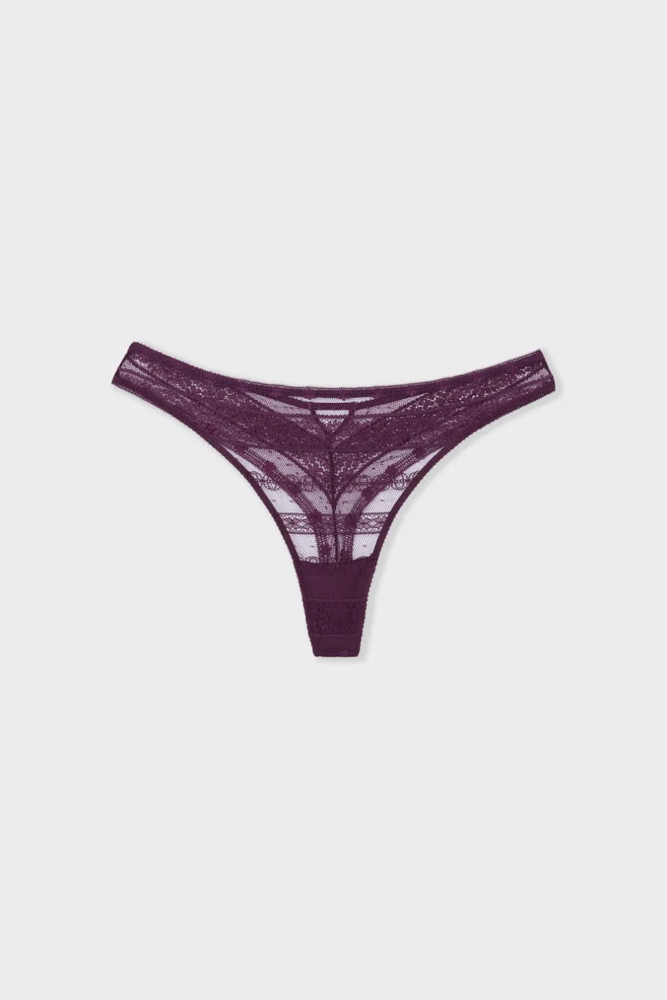 ETAM Braguitas Encaje|Tanga Brasileño|Tanga de encaje MORADO