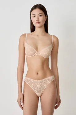 ETAM Braguitas Encaje|Tanga Brasileño|Tanga de encaje ROSA CLARO