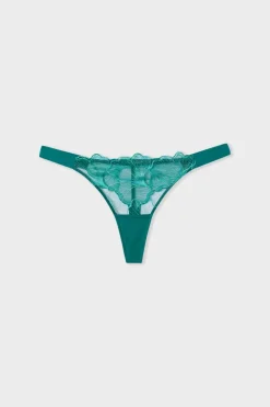 ETAM Braguitas Encaje|Tanga|Tanga de encaje VERDE OSCURO