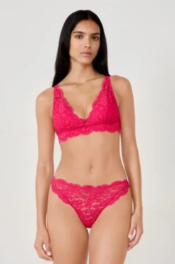 ETAM Braguitas Encaje|Tanga Brasileño|Tanga de encaje FÚSIA
