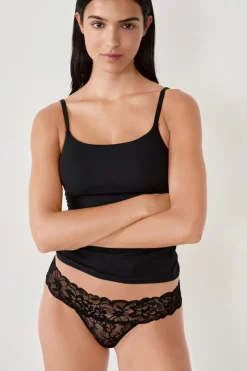 ETAM Braguitas Encaje|Tanga|Tanga de encaje NEGRO