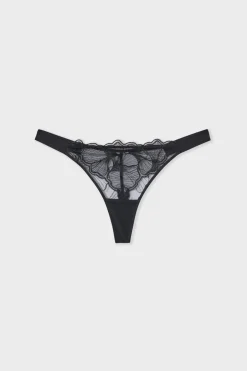 ETAM Braguitas Encaje|Novedades Braguitas|Tanga de encaje NEGRO